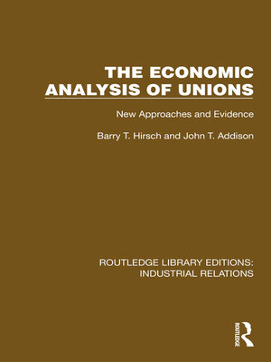 cover image of The Economic Analysis of Unions